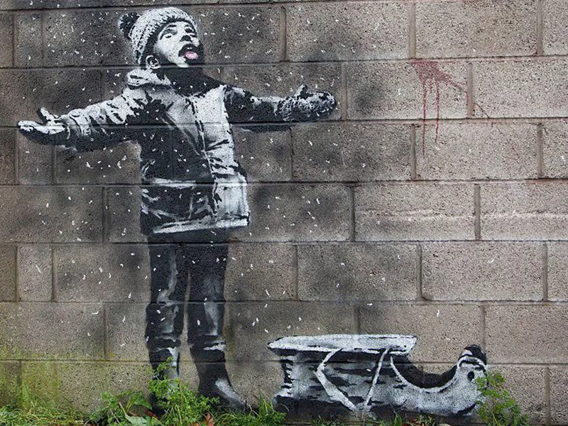 Nghệ sĩ Banksy và tác phẩm Giáng Sinh 2018