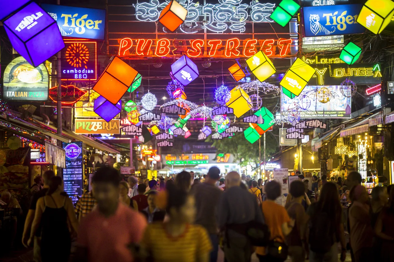 pub street xiem riep siem reap campuchia du lich pho dem