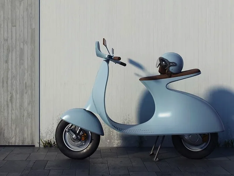 Giulio Iacchetti tái hình dung lại xe Vespa 98cc cổ điển với máy điện và yên xe liền khối