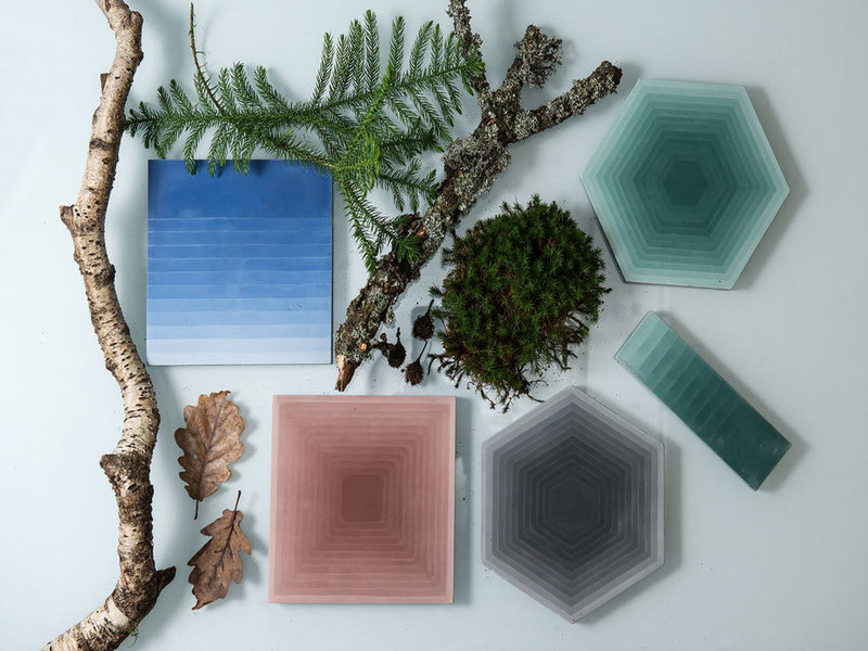 Hai bộ sưu tập gạch xi măng màu ombre, lượn sóng đầy thu hút của Monica Förster Design Studio và Marrakech Design