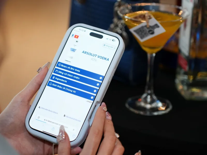 Pernod Ricard minh bạch hóa hướng dẫn uống trách nhiệm và có chừng mực qua nhãn điện tử E-label