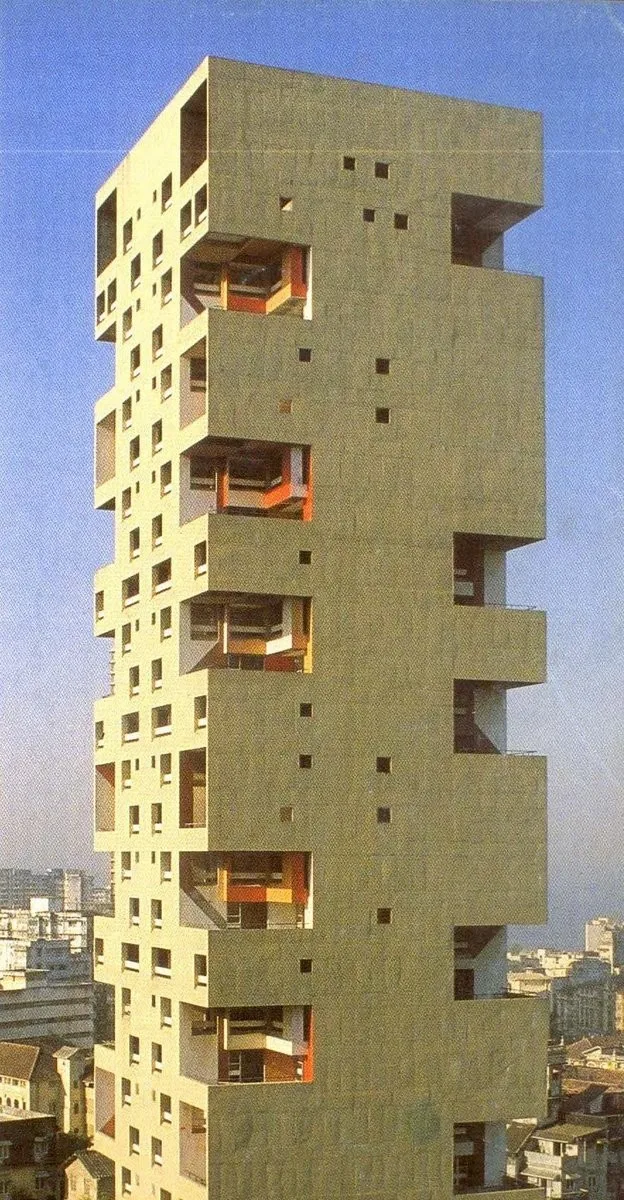 modern architecture Charles Correa chung cu Kanchanjunga