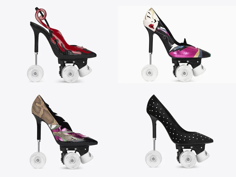 Saint Laurent trình làng thiết kế chiếc giày trượt cao gót “ Anya 100 Patch Pump Roller”