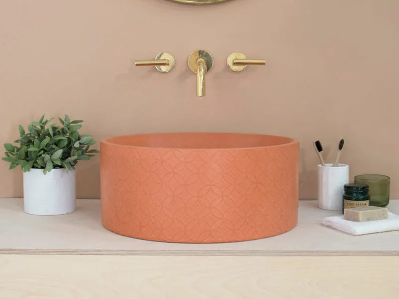 Bồn rửa hoạ tiết in nổi Kast Canvas từ Kast Concrete Basins