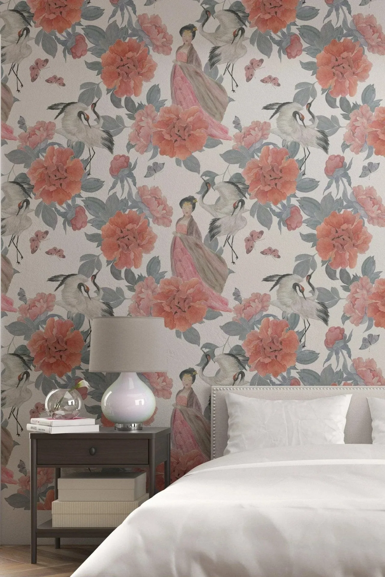 giay dan tuong peony