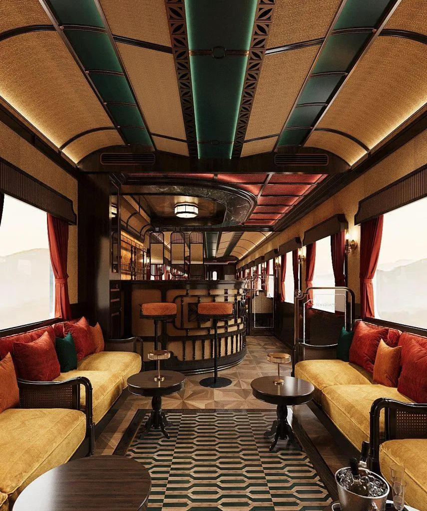 chuyen tau xa xi du lich thuong luu SJourney Vietnam Luxury Express nha hang quan bar