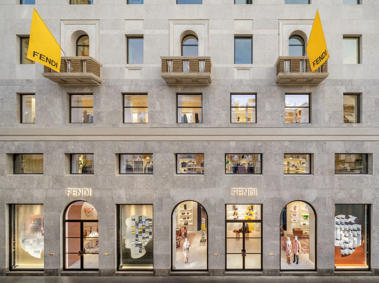 cua hang palazzo fendi milano kien truc mai vom