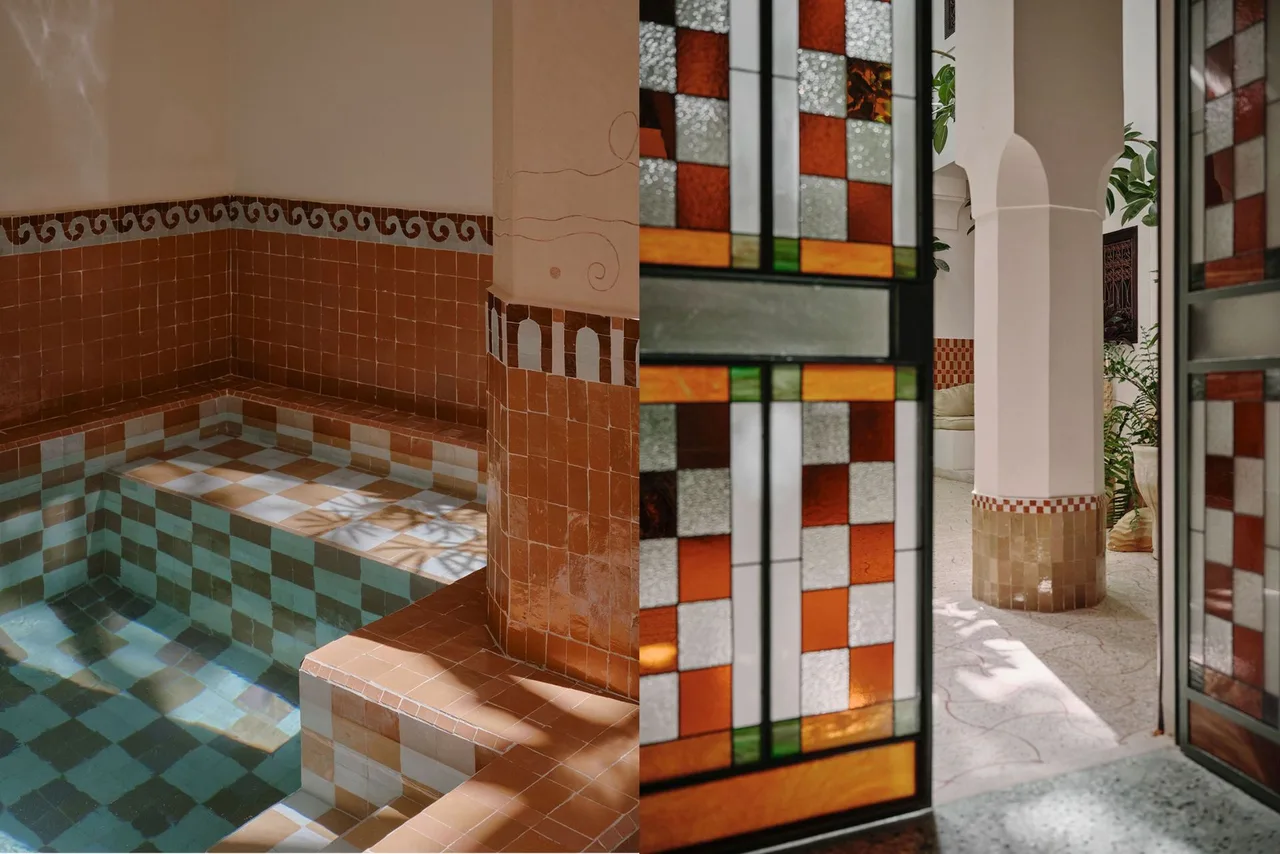 ho boi lat gach mosaic kinh mau ngoai that rosemary morocco marrakesh