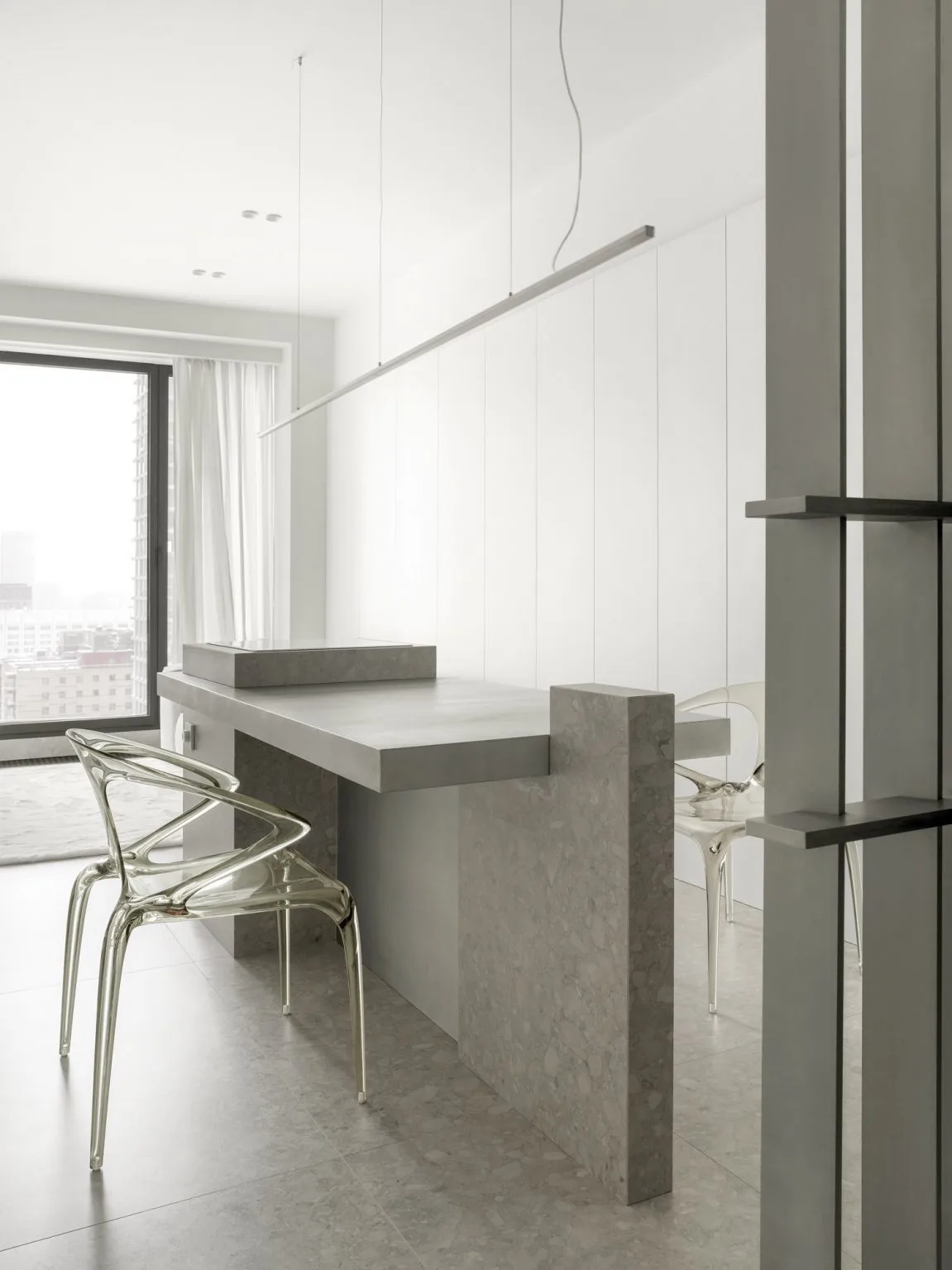 phong cach trang tri noi that minimalism White Cassette Maxim Kashin Architects Moscow