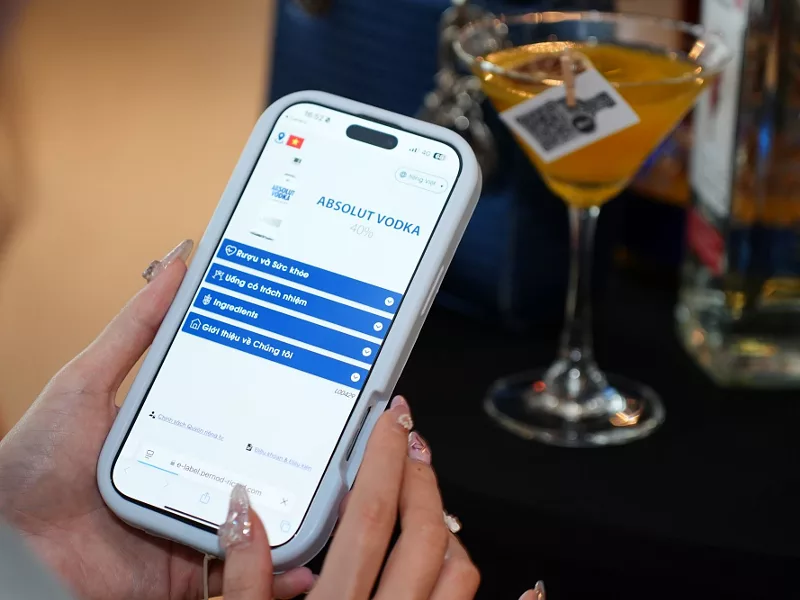 Pernod Ricard minh bạch hóa hướng dẫn uống trách nhiệm và có chừng mực qua nhãn điện tử E-label