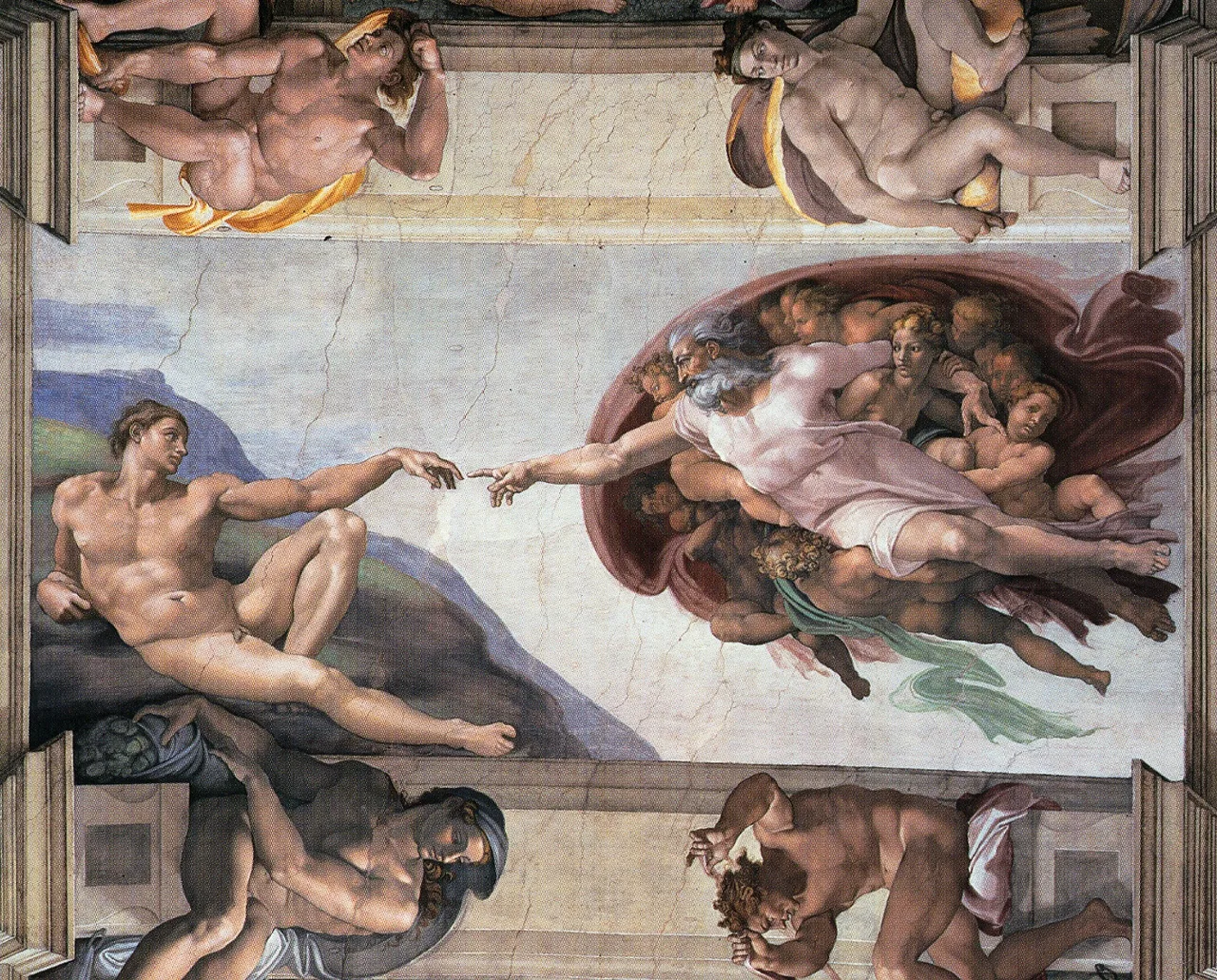 the birth of adam bich hoa michelangelo kien truc di san