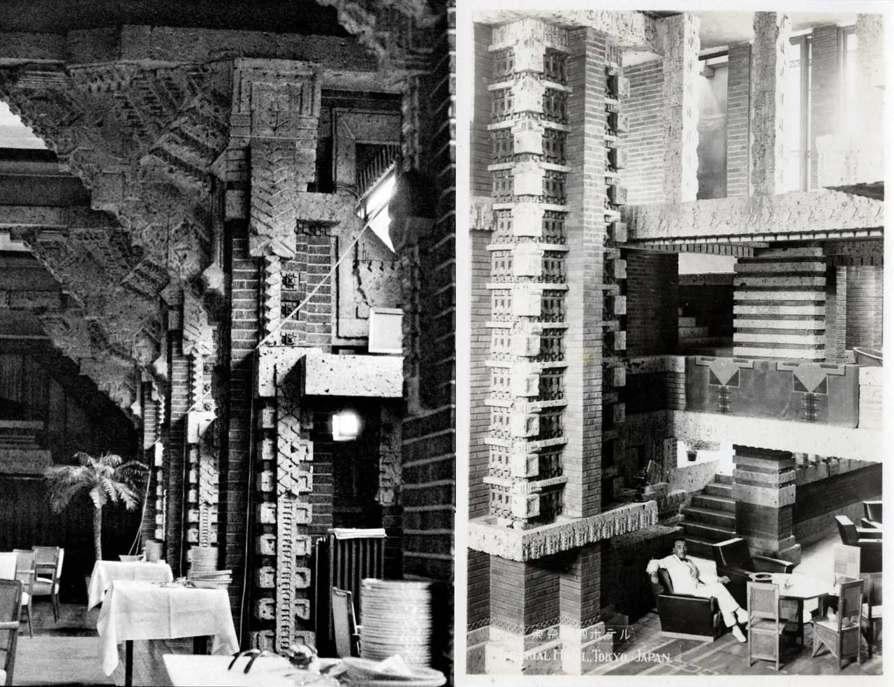 modern architecture Frank Lloyd Wright khach san hoang gia Tokyo