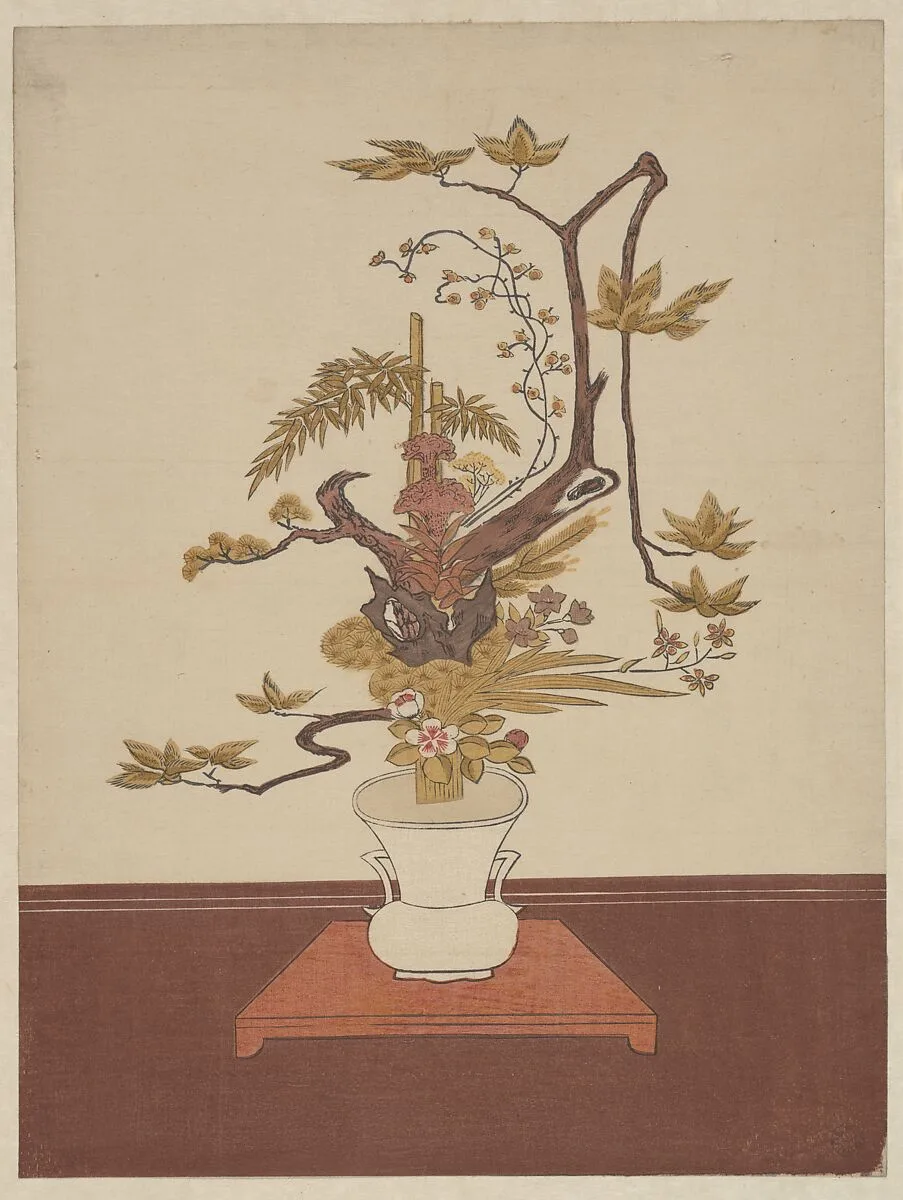 ikebana cam hoa ukiyo e