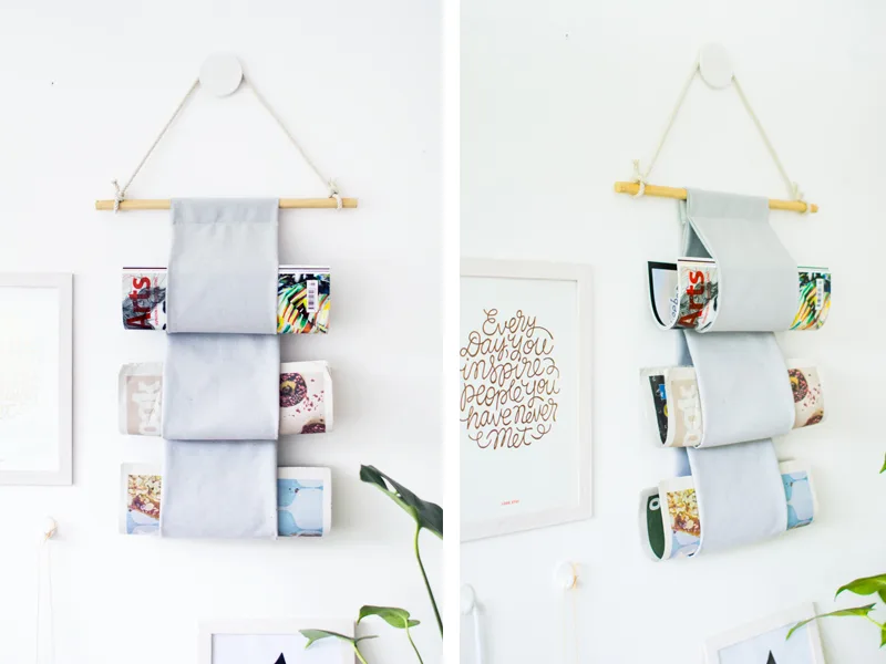 DIY: Tự làm giá treo tạp chí xinh xắn trang trí phòng khách
