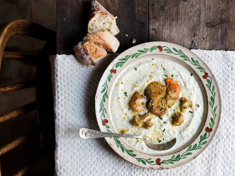 Soup sò điệp & súp lơ kiểu Pháp
