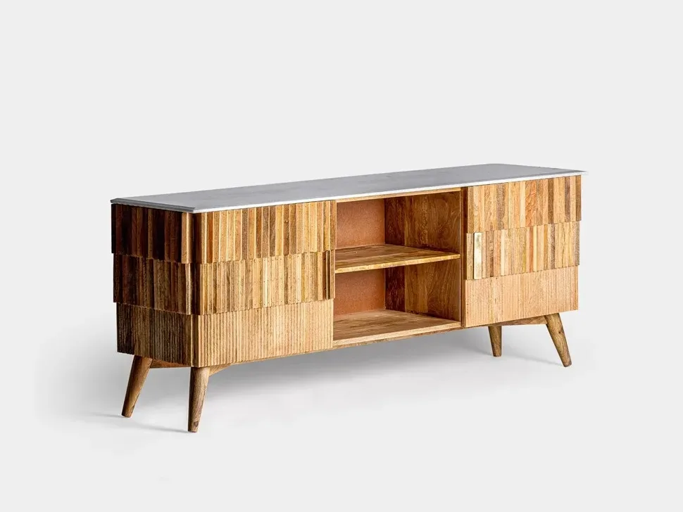 ke tivi TV cabinet Plissé wood Vical Home José Manuel Ferrero