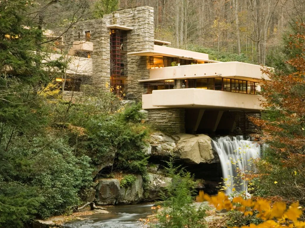 phong cach mid century modern cong trinh kien truc Falling Water frank lloyd wright