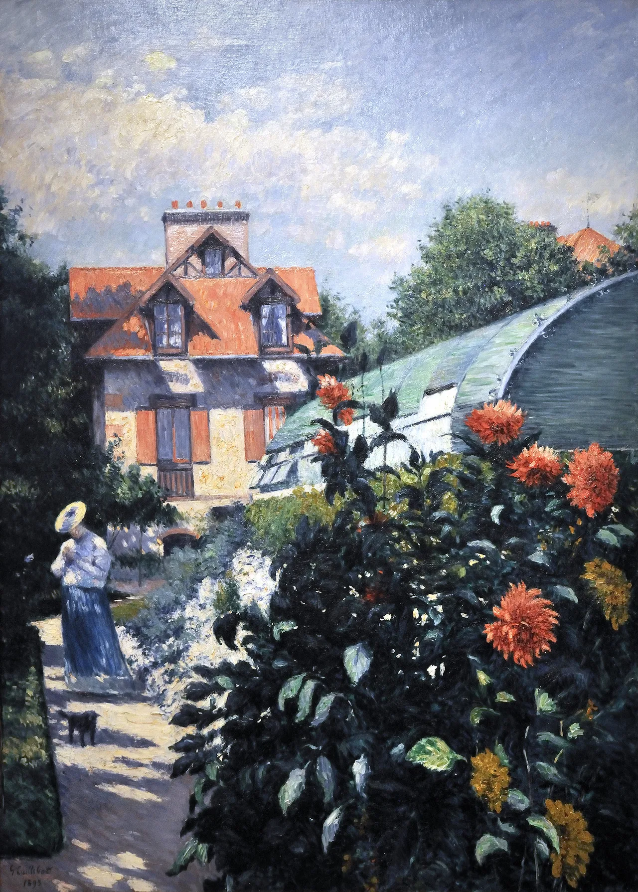 Dahlias, Garden at Petit Gennevilliers Gustave Caillebotte hoi hoa dahlia