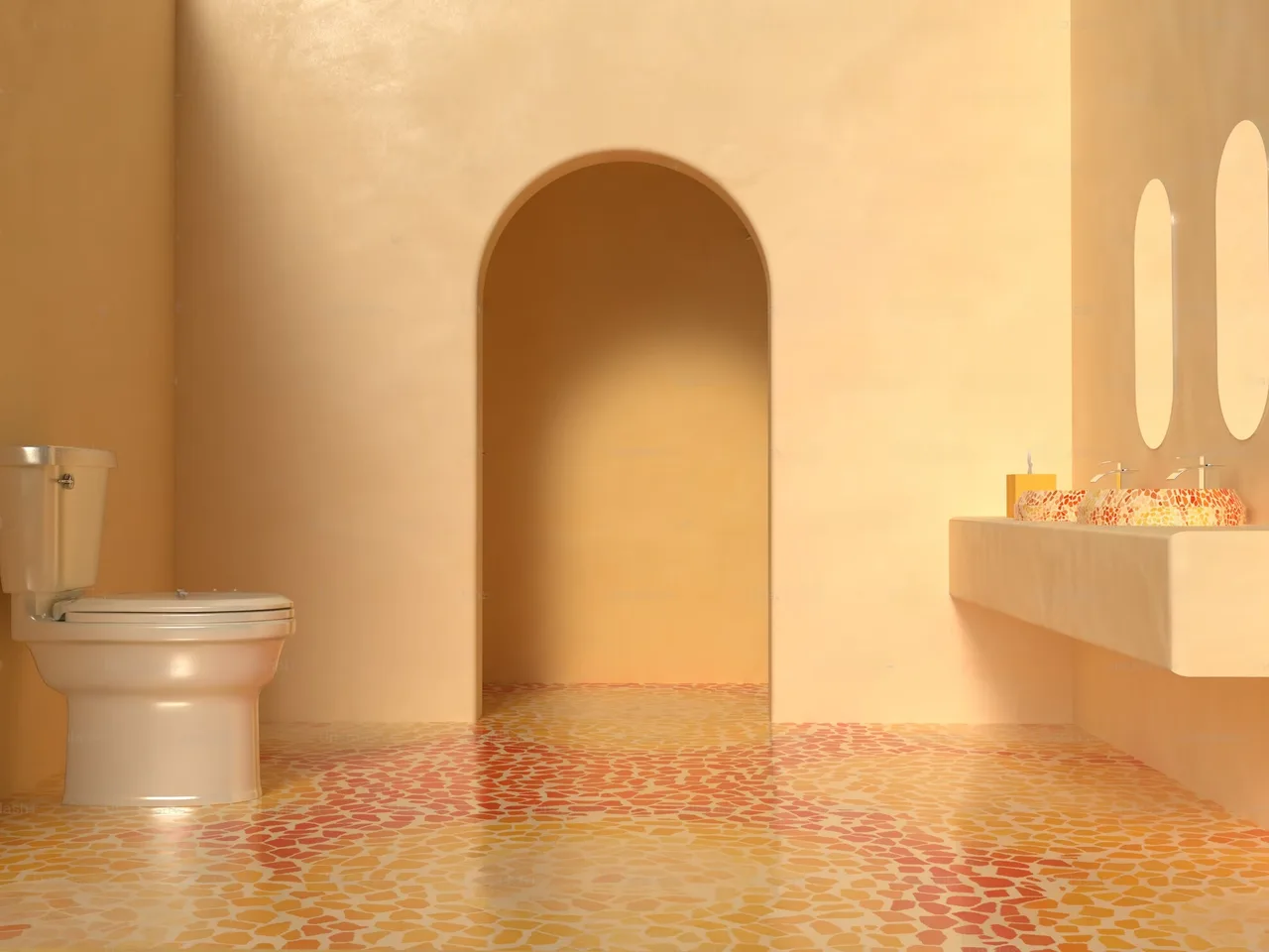 phong tam lat gach san terrazzo