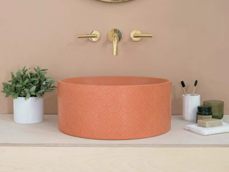 Bồn rửa hoạ tiết in nổi Kast Canvas từ Kast Concrete Basins