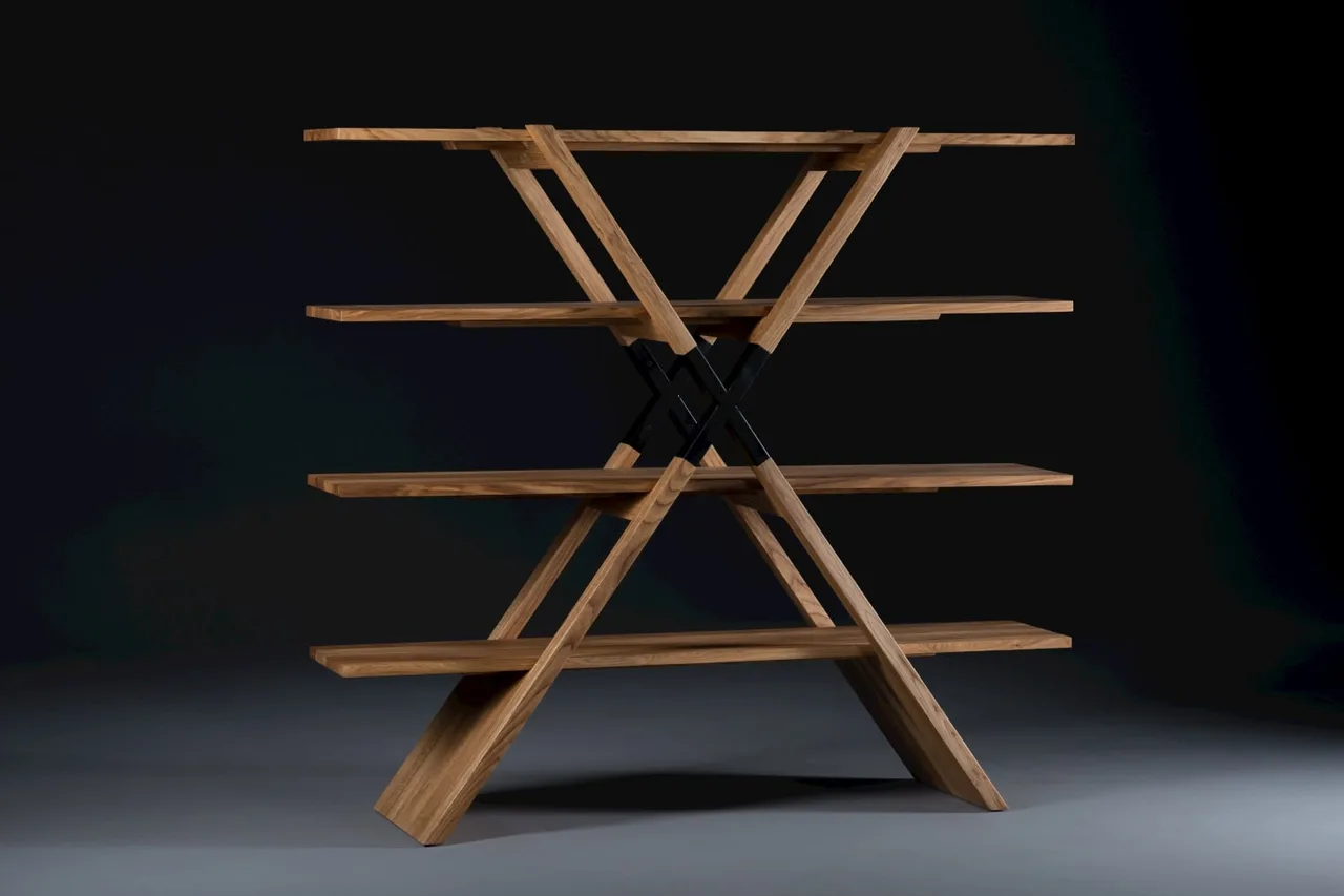 ke go wood bookshelf phong khach phong lam viec phong doc sach X Artisan Gabriella Bellon