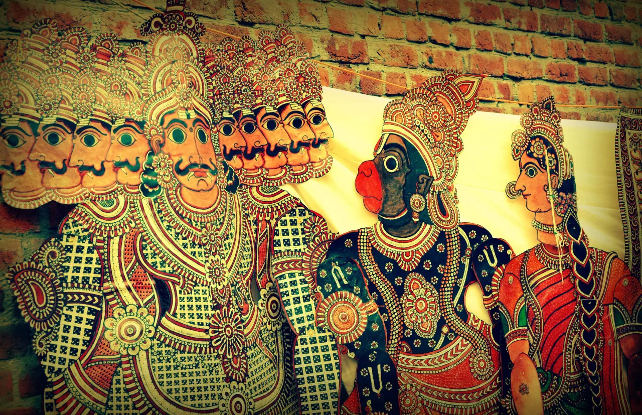 nghe thuat roi bong an do hanuman ravana tholu bommalata