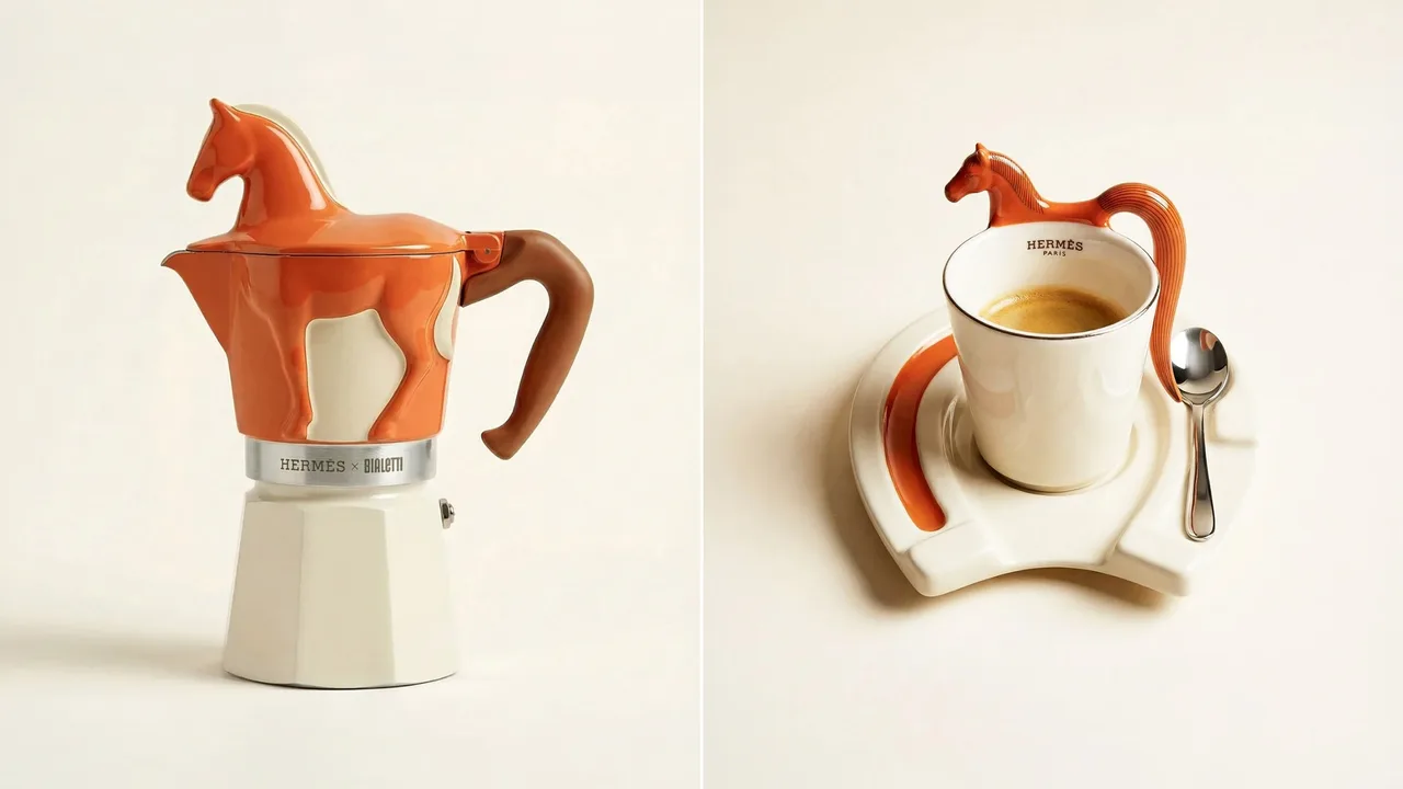Hermes Bialetti Jane Morelli am pha ca phe moka pot