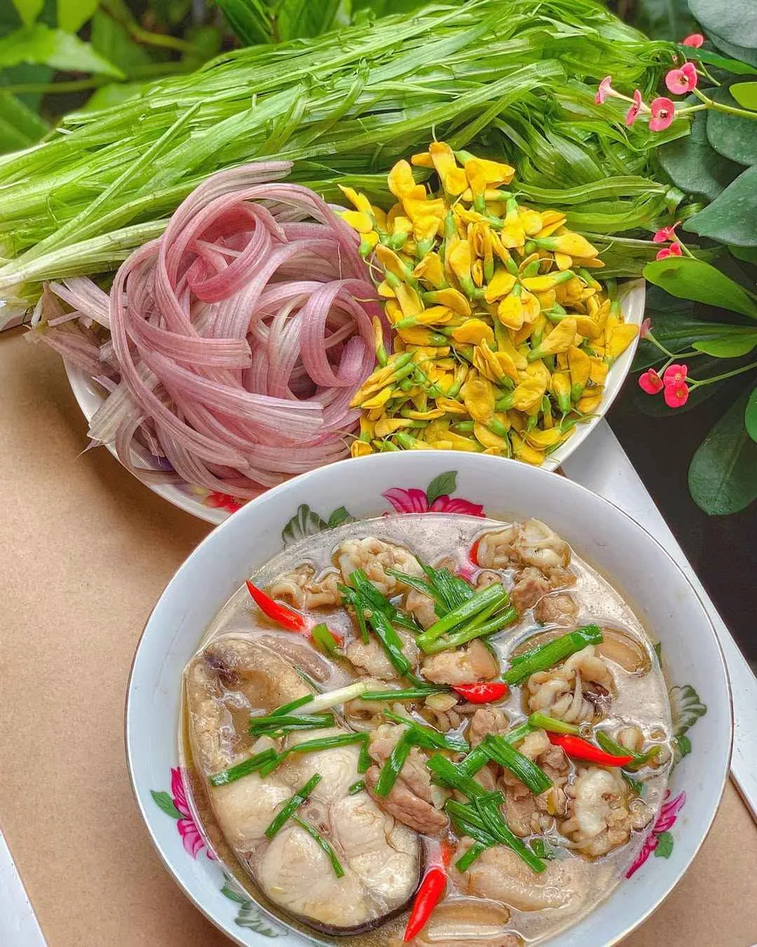 am thuc mam kho rau ghep