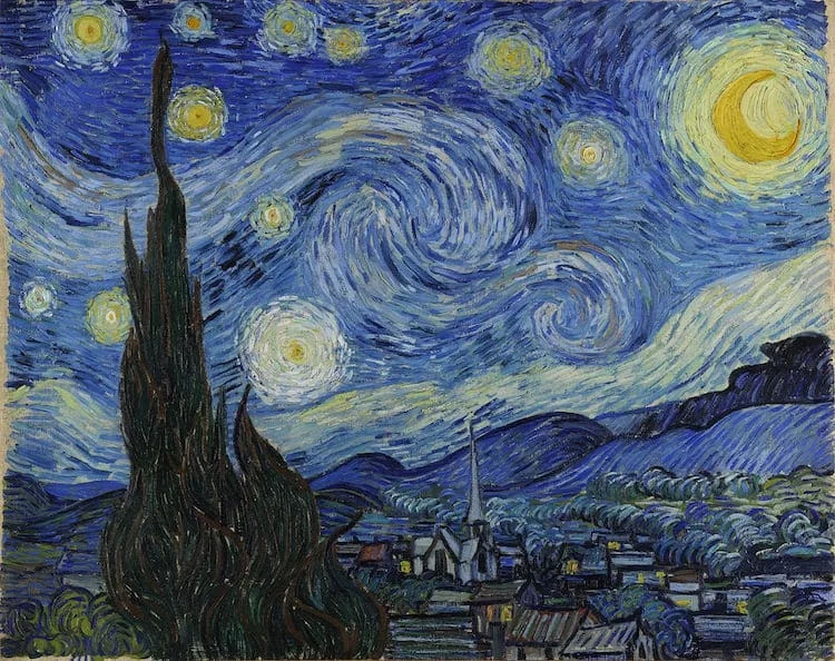 tranh phong canh scenery painting The Starry Night Vincent van Gogh