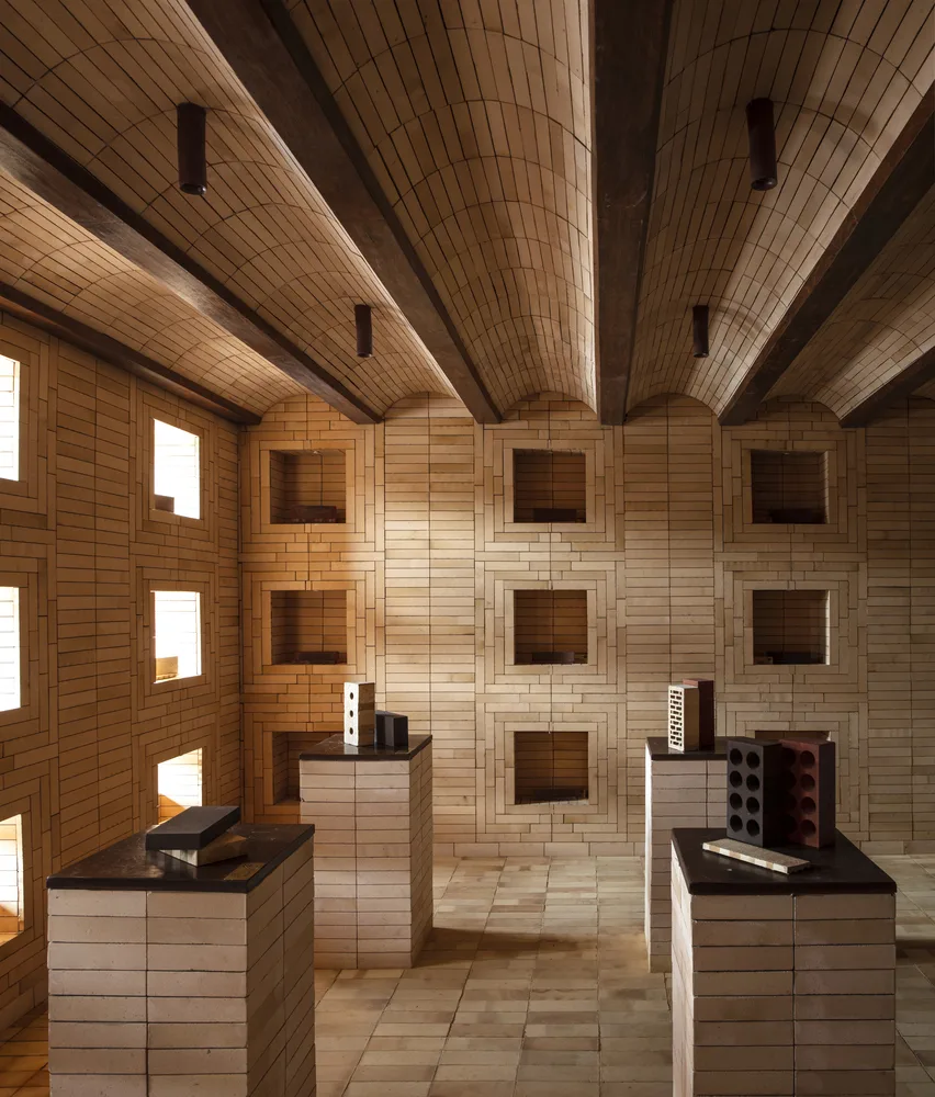 gach lat nen dat nung flooring tiles Showroom The Brick Bond RENESA Architecture Design Interiors Studio